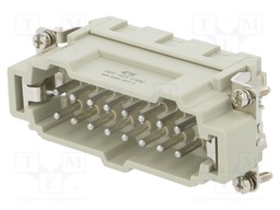 Connector: HDC; male; HE; PIN: 16; 16+PE; size 6; 16A; 500V; for cable