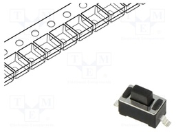 Microswitch TACT; SPST; Pos: 2; 0.05A/12VDC; SMT; 1.57N; 3x6x3.5mm