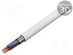 Wire: loudspeaker cable; stranded; Cu; white; Al-PET foil; LSZH