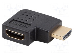 Adapter; HDMI socket,HDMI plug 270° left/right; HDMI 2.0; black
