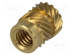Threaded insert; brass; without coating; M4; BN: 1052; L: 8.2mm