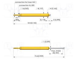 Test needle; Spring compression: 12mm; 20mm; 2A; steel; Ø: 2mm; 4.2N