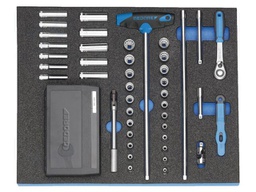 Wrench-set; rattle,socket spanner; 1/4"; 67pcs.
