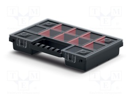 Container: collective; with partitions; black; 287x186x50mm