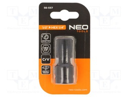 Adapter; Socket size-inch: 1/2"; Kind of socket: hexagonal; 1/4"