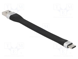 Cable; USB A plug,USB C plug; 0.13m; black; 5Gbps; 3A