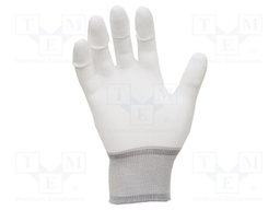Protective gloves; ESD; L; Mat: nylon; white; <100MΩ