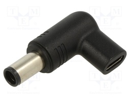 USB C socket,DC 7,4/5,0 plug; Transition: adapter; black; 100W