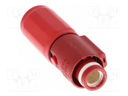 Connector: DC supply; female; angled 90°; crimped; for cable; red