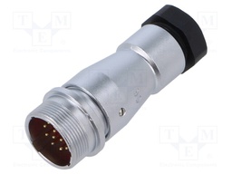 WF20; plug; male; PIN: 12; IP65; 5÷12mm; 5A; soldering; for cable