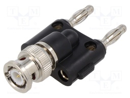 Adapter; 3A; 56.1mm; banana 4mm plug x2,BNC socket; 50Ω