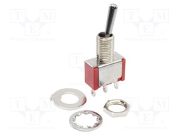 Switch: toggle; Pos: 2; SPDT; ON-(ON); 2A/250VAC; 5A/28VDC; -30÷85°C