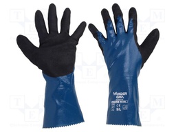 Protective gloves; Size: 9,L; blue; nitryl,nylon; Oil Guard