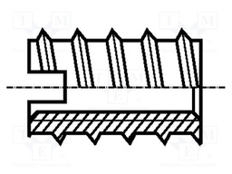 Threaded insert; brass; without coating; M5; BN: 242; L: 12mm