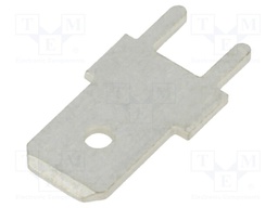 Terminal: flat; 6.35mm; 0.8mm; male; THT; brass; tinned; straight