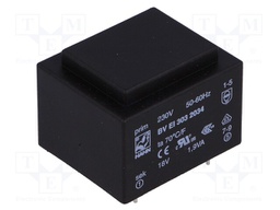 Transformer: encapsulated; 1.9VA; 230VAC; 18V; 105mA; Mounting: PCB