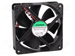 Fan: DC; axial; 12VDC; 120x120x38mm; 158m3/h; 37dBA; ball bearing