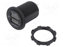 Voltmeter; Sup.volt: 5÷30VDC; I DC: 1÷15A; black; Disp.colour: blue