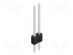 Connector: pin strips; pin header; male; PIN: 2; 1.27mm; THT; 1x2