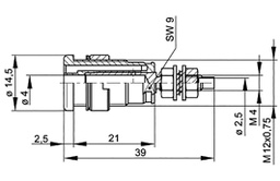 Connector: 4mm banana; socket; 32A; 1kVDC; grey; gold-plated; screw