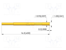 Test probe socket; gold-plated; Flange height: 0.2mm