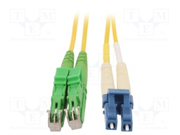Fiber patch cord; OS2; E2000/APC,LC/UPC; 1m; LSZH; yellow