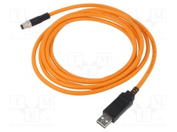 Cable: for sensors/automation; 2m; PVC; M8 male 4pin,USB A plug