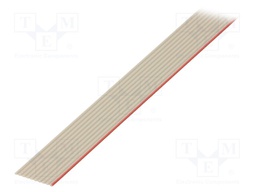 Wire: ribbon; 1.27mm; stranded; Cu; 10x28AWG; unshielded; PVC; grey