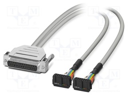 Cable; D-Sub 25pin socket,IDC/FLK 2x14pin; PVC; Len: 5m; grey