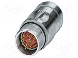 Connector: M23; plug; PIN: 12; crimped; straight; IP67; 8A; 48V