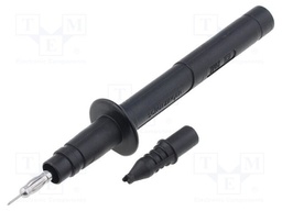 Test probe; 5A; black; Socket size: 4mm; Plating: nickel plated