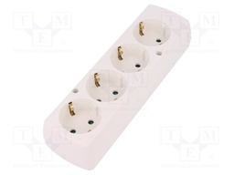 Connector: AC supply; splitter; Layout: 2P+PE; white; 250VAC; 16A