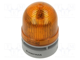 Signaller: lighting-sound; 12VDC; 12VAC; orange; IP66; Ø62x85mm