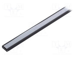 Profiles for LED modules; white; surface; black; L: 1m; aluminium