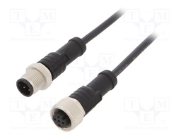 Cable: for sensors/automation; PIN: 4; M12-M12; 2m; plug; plug; 250V