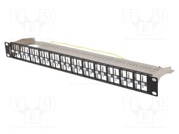 Patch panel; black; Number of ports: 48; rack 19"; RACK; Height: 1U