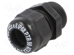 Cable gland; with thread PG; PG16; IP68; Mat: polyamide; black