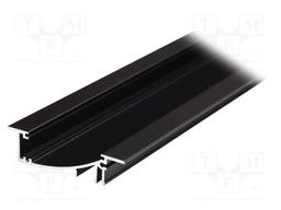 Profiles for LED modules; recessed; black; L: 2m; aluminium