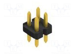 Connector: pin strips; pin header; male; PIN: 4; 2.54mm; THT; 2x2