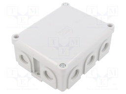 Enclosure: junction box; X: 111mm; Y: 136mm; Z: 57mm; duroplast; IP54