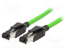 Patch cord; SF/UTP; 5; solid; Cu; PVC; green; 1.5m; 22AWG; Cores: 4