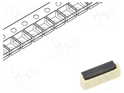 Connector: FFC/FPC; 30V; PIN: 20; vertical; SMT; gold-plated; 0.5A