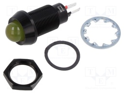 Indicator: LED; prominent; 2.1VDC; Cutout: Ø12.7mm; IP67; ØLED: 10mm