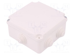 Enclosure: junction box; X: 108mm; Y: 108mm; Z: 58mm; wall mount