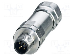 Connector: M12; plug; PIN: 5; 48V; straight; IP67; screw terminal