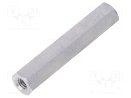 Screwed spacer sleeve; Int.thread: M3; 30mm; hexagonal; aluminium