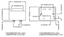 Transformer: encapsulated; 10VA; 117VAC; 18V; 18V; 278mA; 278mA