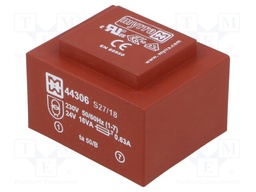 Transformer: encapsulated; 16VA; 230VAC; 24V; 667mA; Mounting: PCB