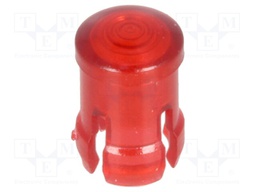LED lens; round; red; lowprofile; 3mm
