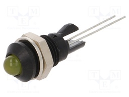 Indicator: LED; prominent; Cutout: Ø8mm; for PCB; brass; ØLED: 5mm